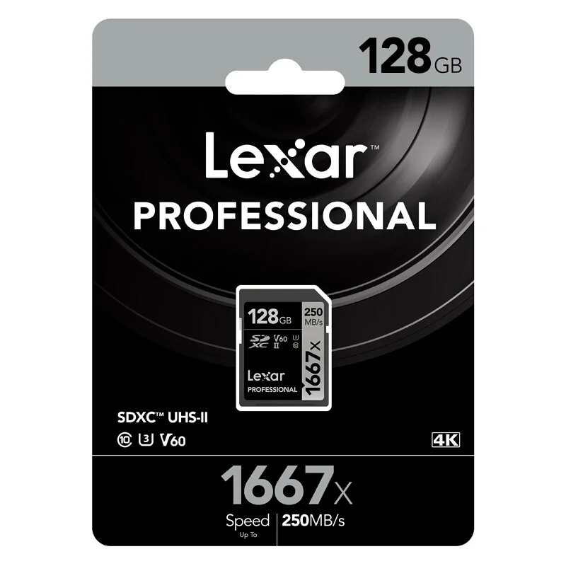 Оригинальная флеш-карта Lexar, sd-карта, 128 ГБ, cartao de memoria, 128 ГБ, V60, UHS-II, U3,, для камеры, 3D, 4 K, HD видео