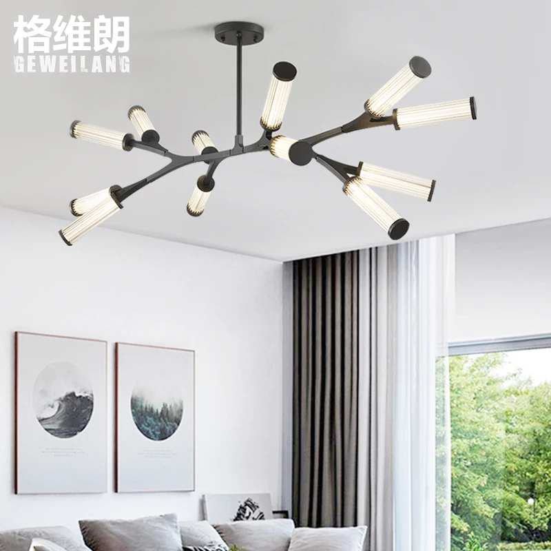 

Branch A Chandelier Crystal Concise Modern A Living Room Lamp Light Luxurious Restaurant Personality Originality Bedroom Lamp