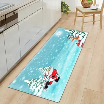

Christmas pattern kitchen anti-skid mat sofa side bedside carpet hallway mat long strip floor mat coffee table mat prayer mat