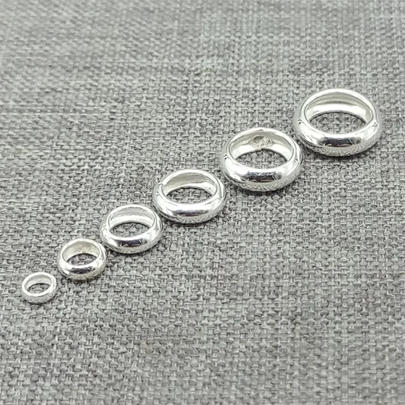 

20pcs of 925 Sterling Silver Ring Spacer Beads Large Hole Rolo Type Round Bead Spacers for Bracelet 3mm - 8mm