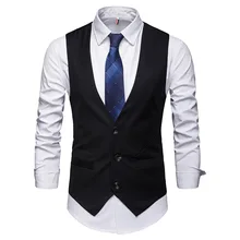 Ouma AliExpress, британский стиль, мужской костюм, жилет, приталенный, однобортный, официальная одежда, маленький жилет