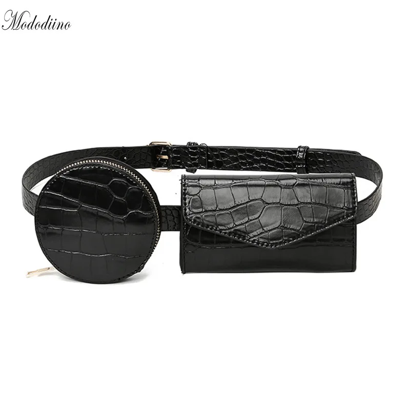 

Mododiino Crocodile Pattern Belt Bag Women Waist Packs PU Leather Composite Bag Luxury Fanny Pack Fashionable Waist Pack DNV1419