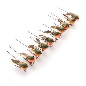 

10PCS Robin Bird Christmas Tree Decoration Craft Cute Artificial Feather Bird Ornament DIY Home Party Animal Crafts Decoration