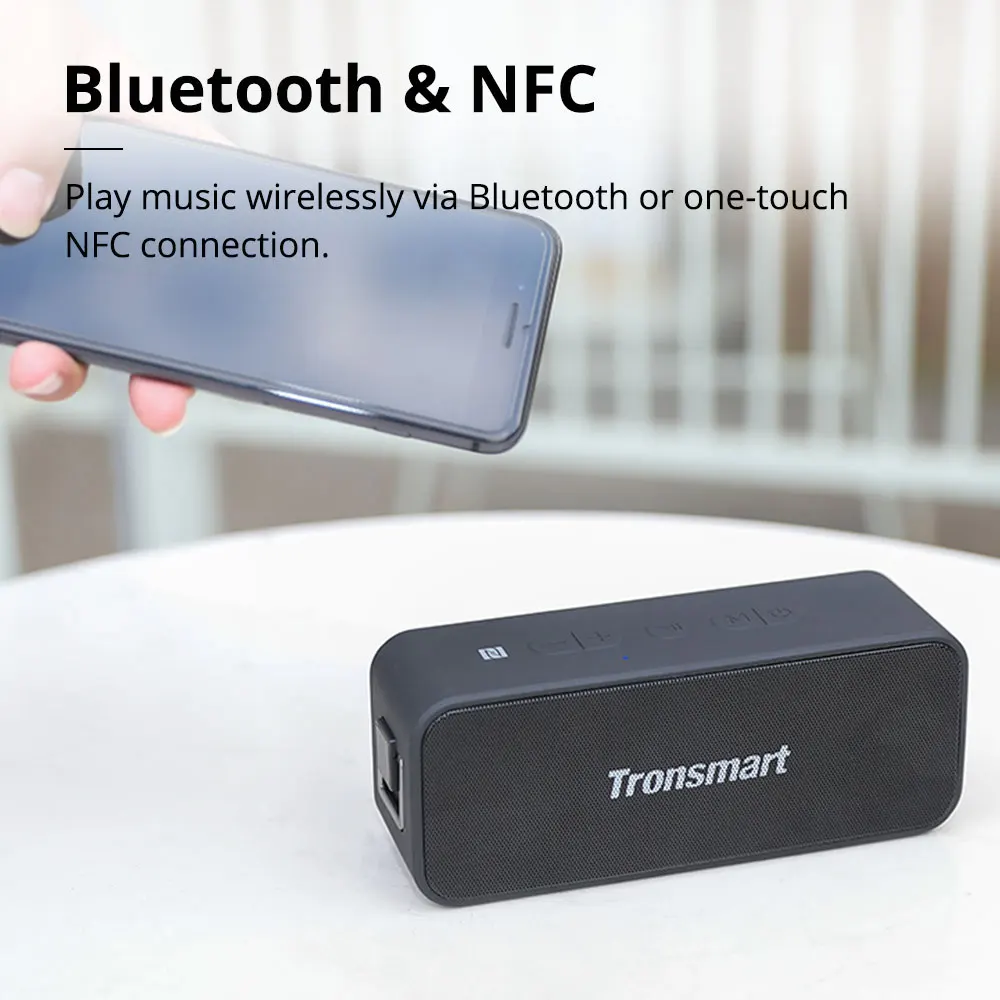 NFC Version Tronsmart T2 Plus Bluetooth 5.0 Speaker 20W Portable Column IPX7 Waterproof Soundbar TWS Voice Assistant Micro SD (6)