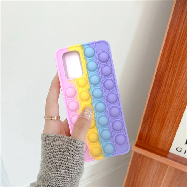 For Redmi Note 9 Pro 9S 7 8 Pro Push Pop Bubble Fidget Toy Soft Case for Redmi 9 9T 9C 9A Mi Poco X3 M3 Sensory Stress Reliver Poco M3