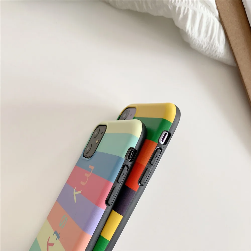 Цвет полосы защитный чехол для iphone 7 8/7/8/plus/11pro Droid Maxx xs xr/xs max матовый противоударный мягкий чехол мобильного телефона чехол для телефона