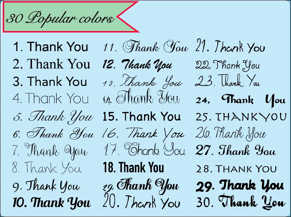 30 fonts