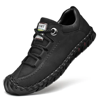 

Misalwa Big Size Men Casual Leather Shoes Mens Luxury Loafers Black Khaki Spring Autumn Male Moccasins 38-45 2019 Hot Sale