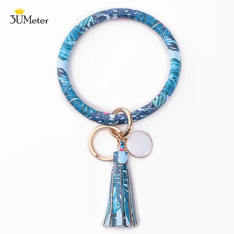 Tassel Keychain Новинка, браслет из искусственной кожи, кольцо для ключей, брелок с кисточкой, Круглый браслет, брелок для ключей, брелок для женщин, девушек, ювелирное изделие - Цвет: Tassel Keychain