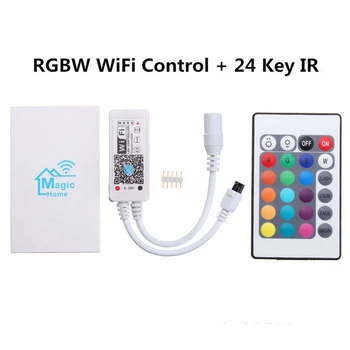 

DC12V Mini Smart RGB RGBW WiFi Music LED Controller 24Key RF Remote Control For RGB RGBW LED Strip Lights With IOS Android APP