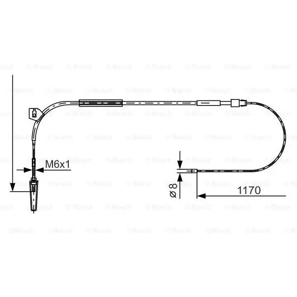 Трос ручника передн. MB W168 all Lwb long 97-98 BOSCH 1 987 477