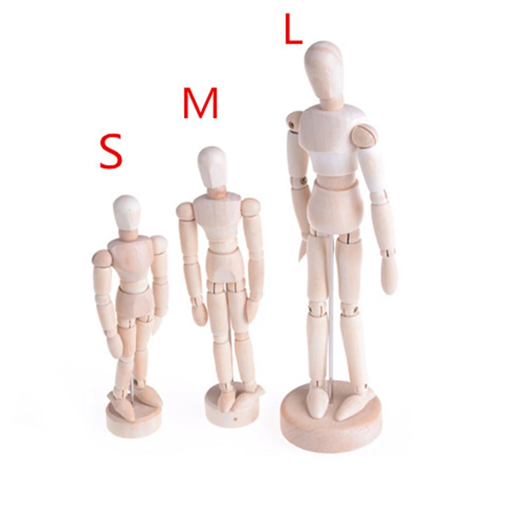 CDQL Flexible Wooden Hand Model,Moveable Wooden Artists Manikin Hand Figure Hand Model For Sketching Drawing Painting Home Office Desk Decoration (7116A 0201 Right Hand Small