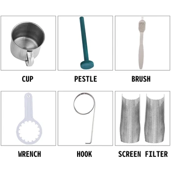 VEVOR 2.2” Manual Wheatgrass Juicer W/ Multiple Accessories Stainless Steel Food Grade Juice Extractor Auger Slow Squeezer Home 2