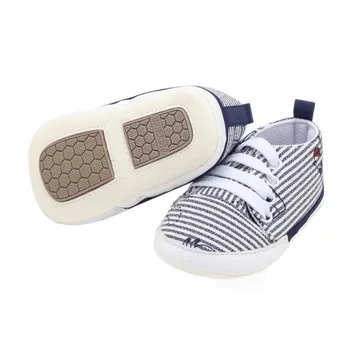 

Autumn Infant Baby Boy Girl Stripe Soft Bottom Shoes First Walkers Casual Cartoon Printed Canvas Shoes New