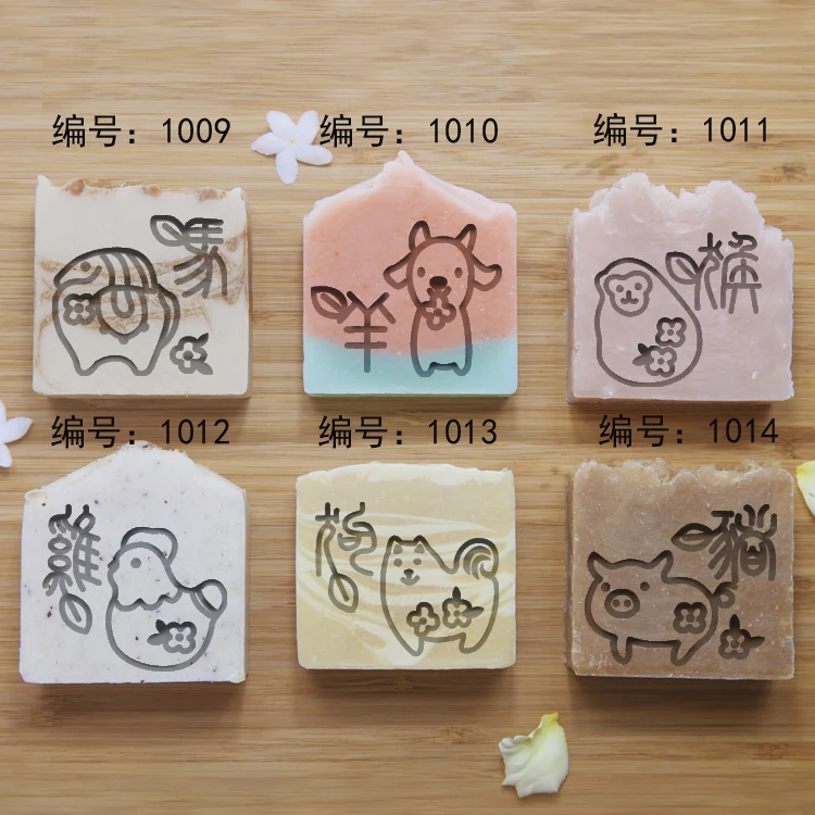 Натуральное акриловое мыло ручной работы, печать, штамп, форма, мини, сделай сам, Китайский Зодиак, узоры, органическое стекло, 4*4 см