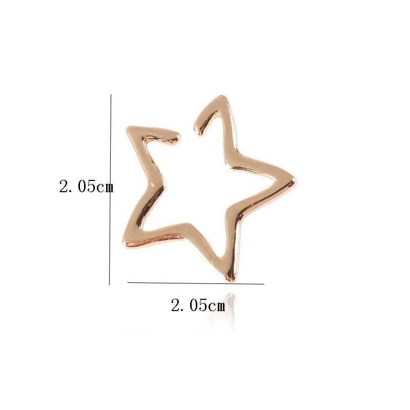 Ear clip earrings clip earrings ear clip gold color star ear cuff without piercing female Boho vintage fake cartilage for women men