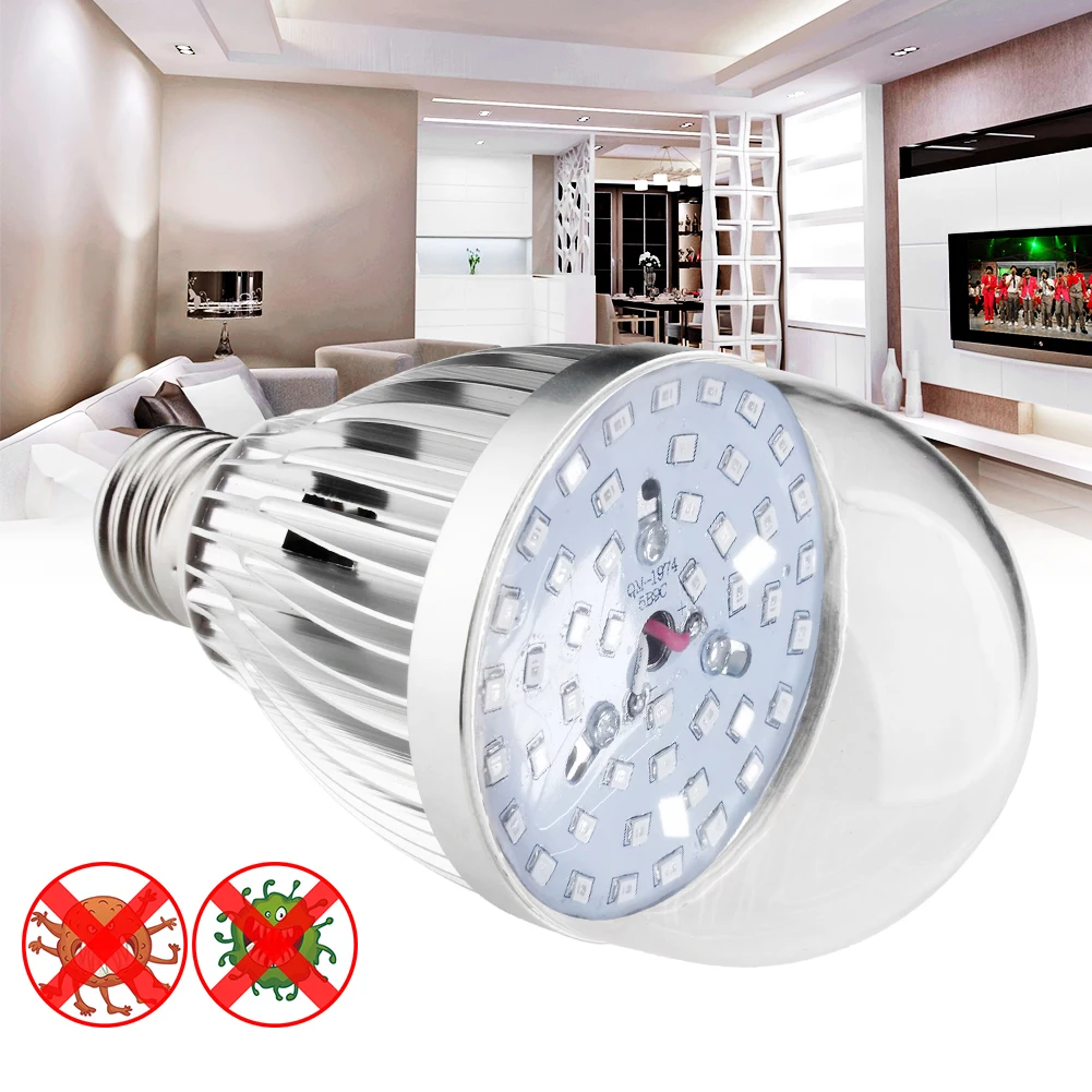 

E24 Ultraviolet UV Germicidal Lamp Violet Light Bulb Fluorescent Detection 85-265v Violet Bedroom Hotel Sterilization Lamp 7W