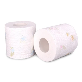 

1/3/6 Roll 3 layers Household Roll Toilet Paper Bathroom not easy to break Toilet Paper Tissue Print Rolling Paper Gift, fr