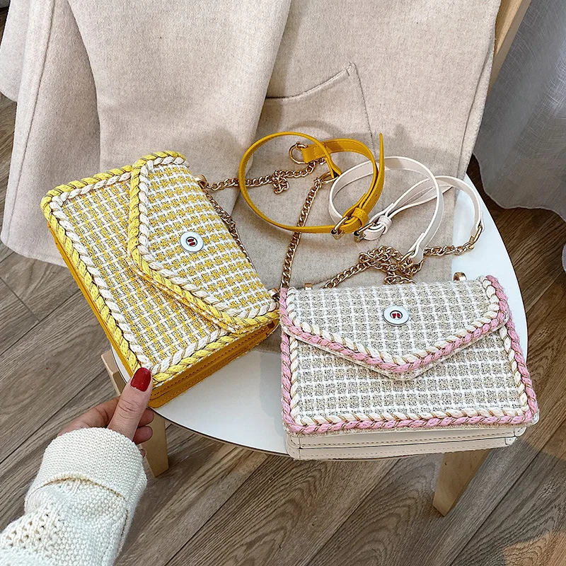 

Autumn And Winter New Arrival Woolen Cloth Weaving Bag Women's Autumn And Winter New Style Korean-style Versatile Shoulder Squar