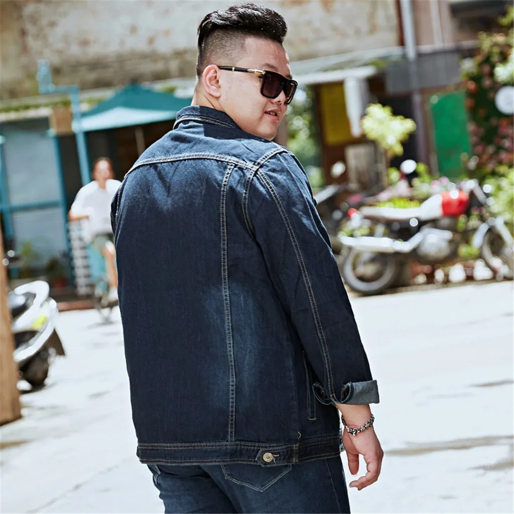 Мужская джинсовая куртка больших размеров jaqueta masculino, мужская зимняя куртка, облегающая рваная джинсовая куртка, топы#3