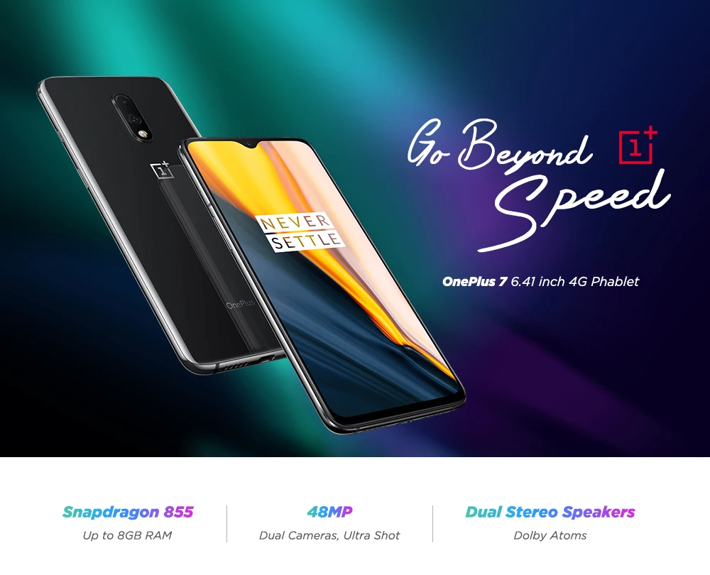 Смартфон OnePlus 7, 6,41 дюймов, Android 9,0, Восьмиядерный процессор Snapdragon 855, 2,84 ГГц, 8 ГБ ОЗУ, 256 Гб ПЗУ, 48мп, задняя камера, аккумулятор 3700 мАч