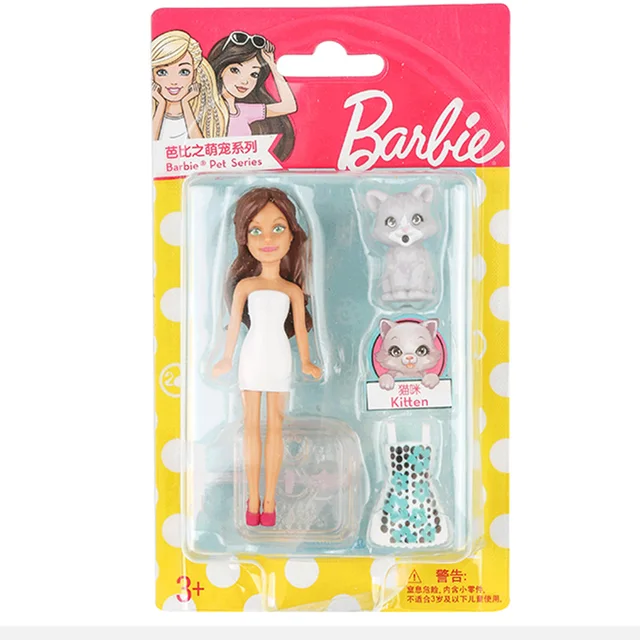 Barbie Doll Pocket Small Girl's Toy Fashion Baby Puppy Doll Collect Clothes Accessories Lovely Barbie Brinquedos For Girl DVT52 DVT59