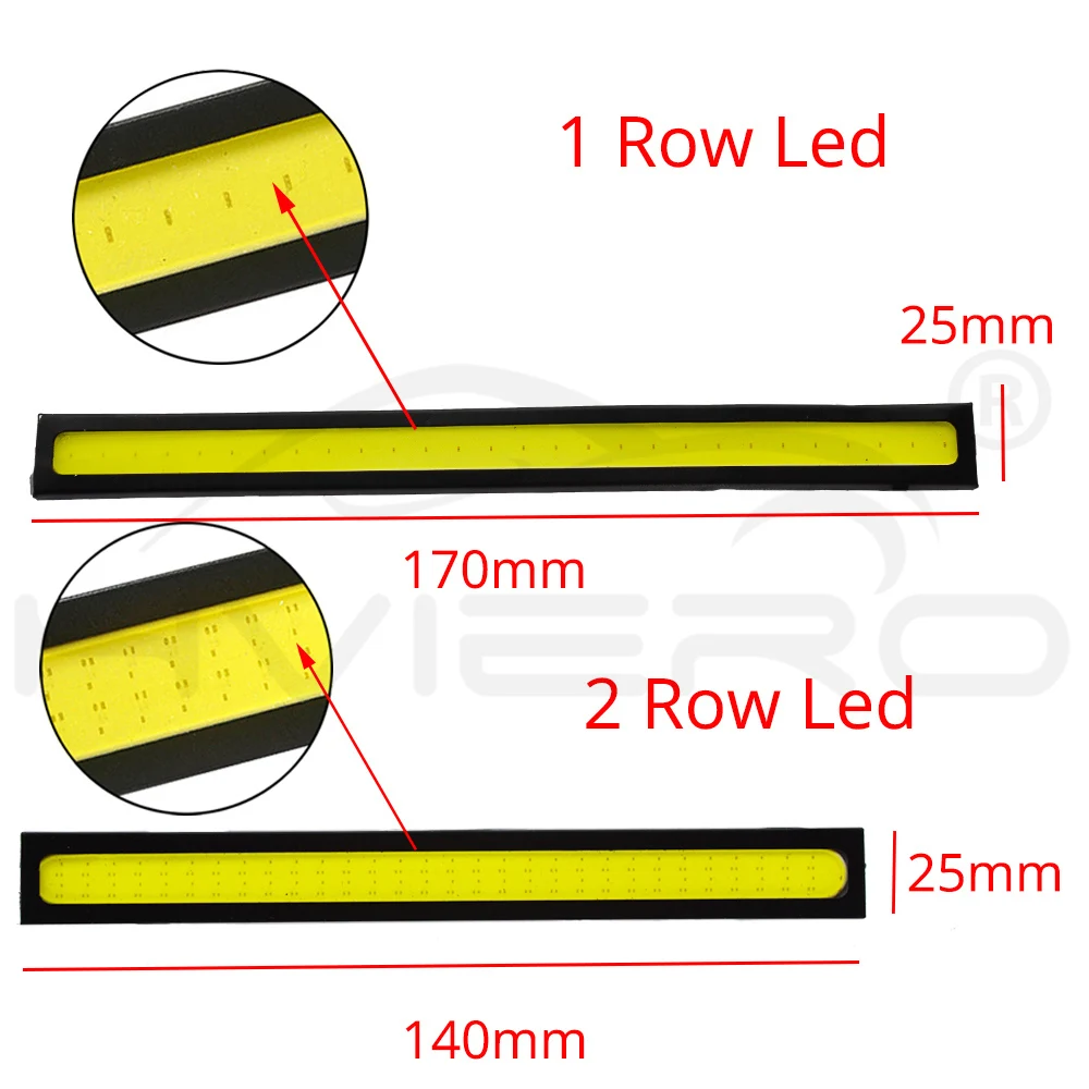 Hviero 1Pcs 17cm Car DRL COB Driving Fog lamp Double Row76Leds Daytime Running lights Auto Waterproof update Ultra Bright LED DC 12V