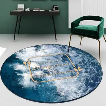 

Large Round Area Rugs Abstract Oil Painting Aerial Photography Bedroom Living Room Home Decor Circle Floor Mat Anti-Slip Tapete