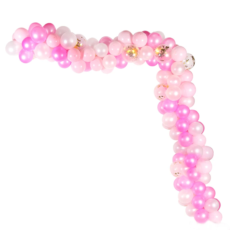 Cyuan Pink White Baby Shower Girl Balloon Garland Baloon Arch Backdrop Decor for Kids Pink Themed Pastel Party Birthday Supplies