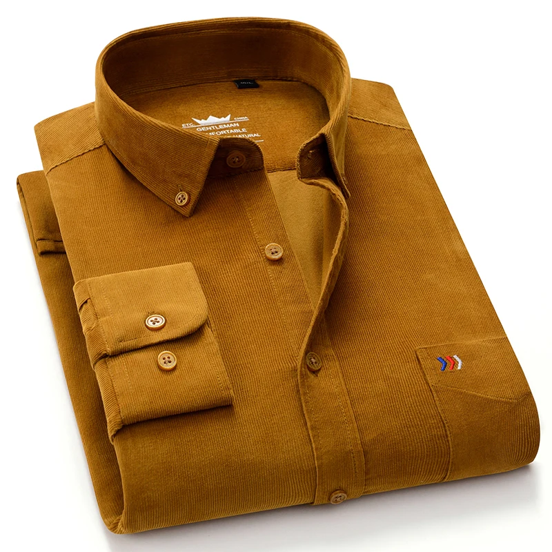 вельветовая рубашка S ~ 5xl 100% хлопок вельвет мужская в повседневном стиле из