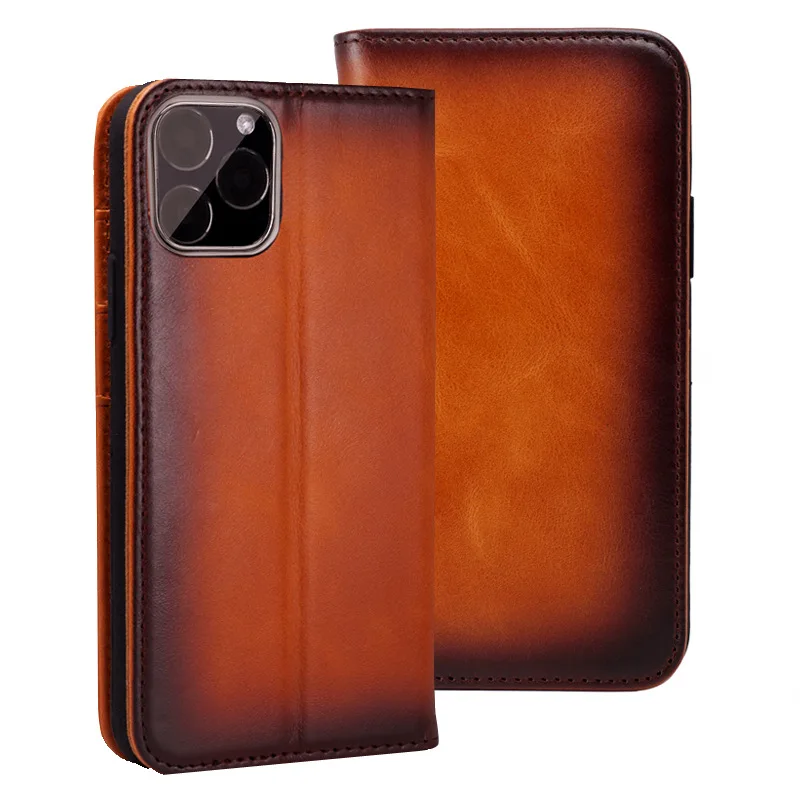 

Creative new brush color Apple 11 mobile phone case is suitable for iPhone12 Pro smart dormant leather mobile phone case
