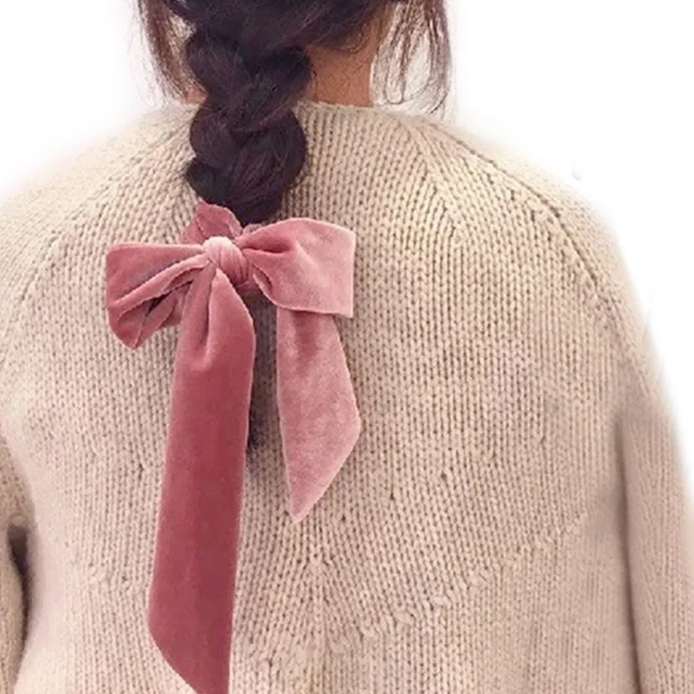 

Women Hair Ties Velvet Scrunchie Elastic Hair Band Bow Hair Rope Girls Sweet Head Band Soft Hair Accessories