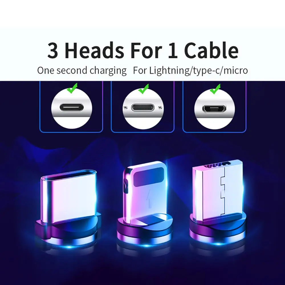 1 м Магнитный кабель Micro usb type C для быстрой зарядки Microusb type-C Магнитный зарядный провод usb c для iphone 11 X Xr usb кабель