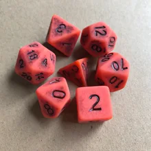 7 шт./лот набор костей D4 D6 D8 D10 D10 % D12 D20 красочные полигедрические кости для настольной игры для игр TRPG