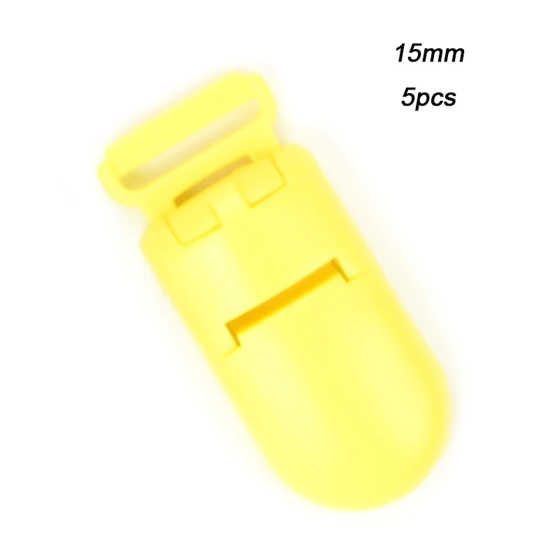 5pcs 15mm yellow LOFCA, разноцветный нейлоновый шнур, Прорезыватель для сосок, зажим, аксессуары, сделай сам, для прорезывания зубов, ожерелье, подвеска для изготовления ювелирных изделий - Цвет: 5pcs 15mm yellow