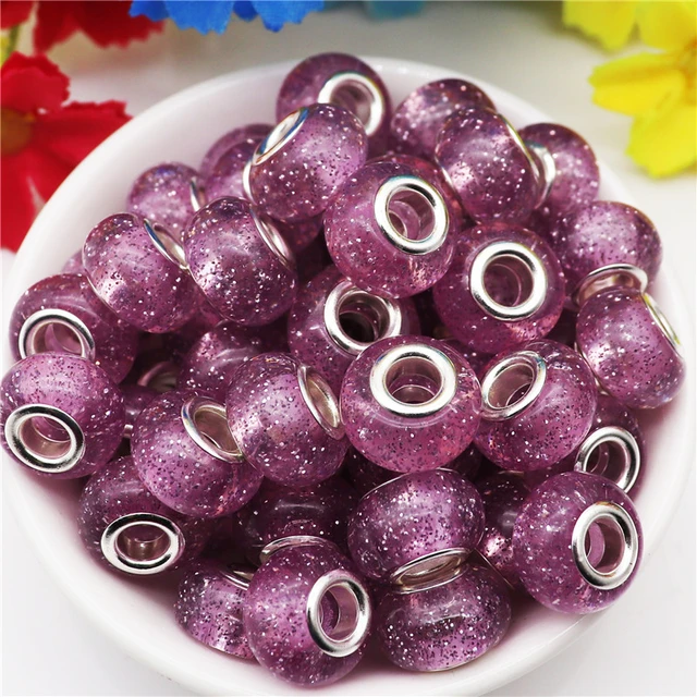 Beads European Big Hole Combo  Alloy Beads Large Hole Mixed - 10pcs Hole  Round Beads - Aliexpress