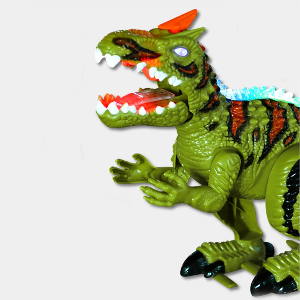 Электронный динозавр тираннозавр рекс игрушки животные звуки Dinobot электрические ходячие Животные Игрушка музыкальный светильник игрушки-спрей для мальчика