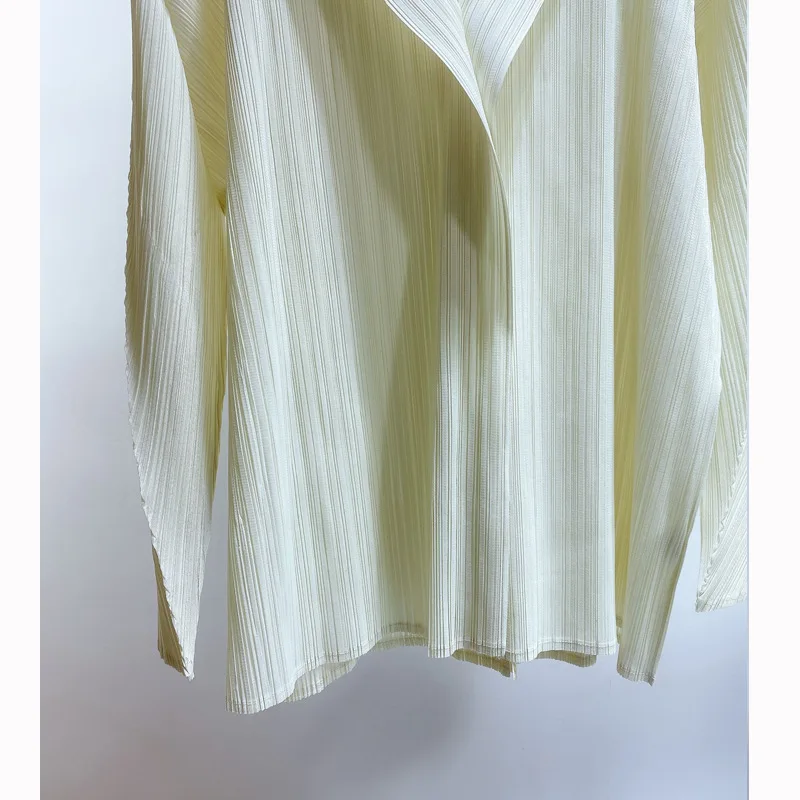 Весенняя плиссированная куртка с капюшоном MIYAKE, японская импортная однотонная приталенная куртка с длинным рукавом на одной пуговице большого размера