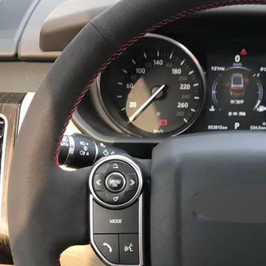 Черный замшевый чехол на руль ручной работы для Land Rover Range Rover velar- Range Rover Sport