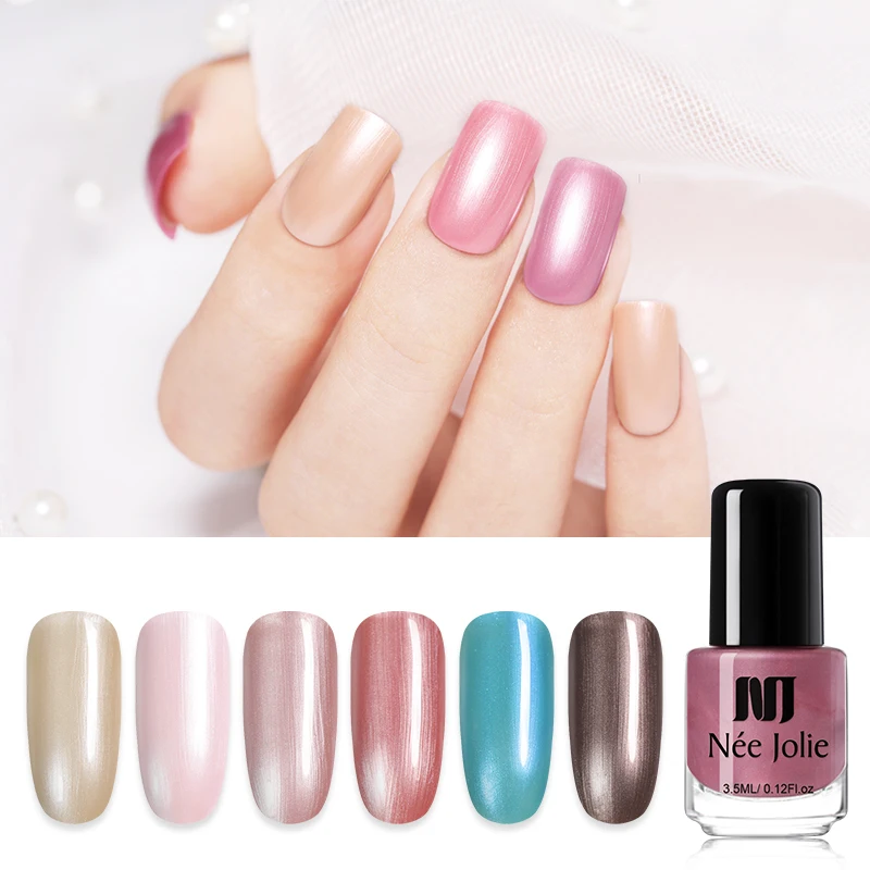 NEE JOLIE 3.5ml Nail Polish Glimmer Pearly-lustre Colorful Shiny Art Varnish Nails idea nail Decoration Tool | Красота и здоровье