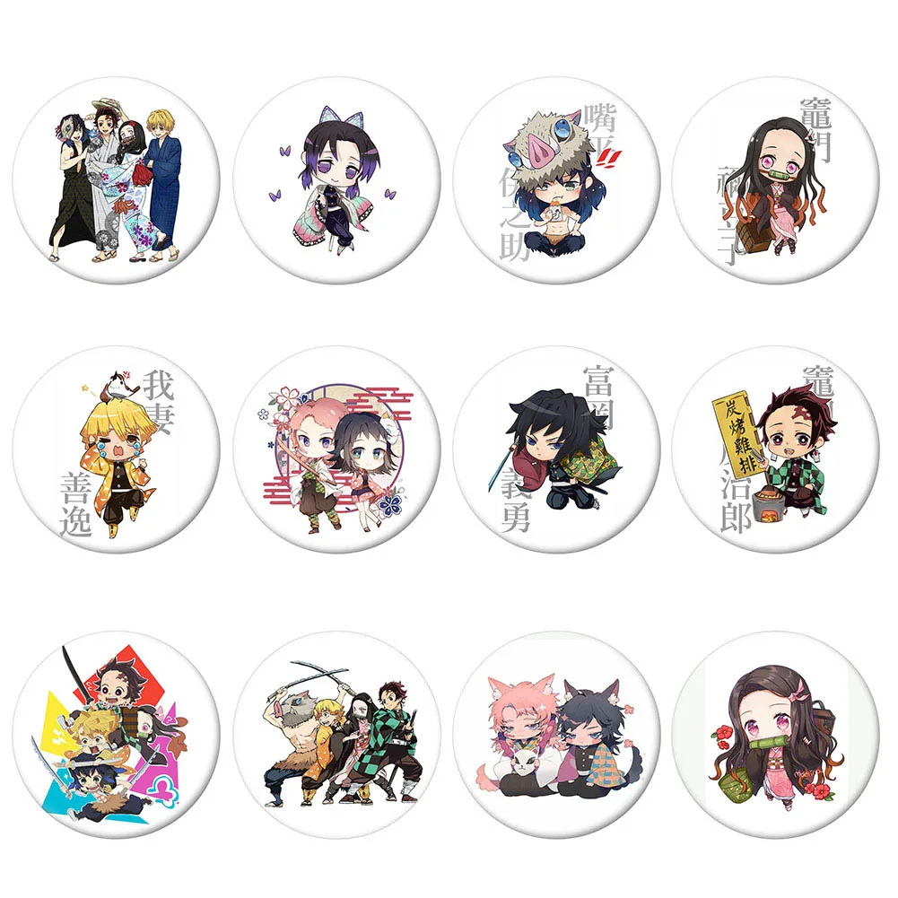 

Kawaii Anime Demon Slayer: Kimetsu no Yaiba Kamado Tanjirou Cosplay Badge Cartoon Collect Backpacks Bags Badges Button