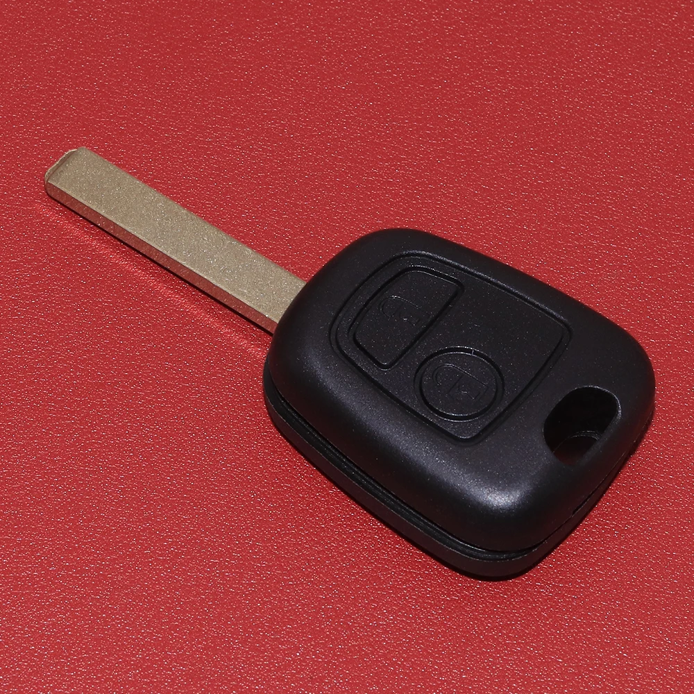JEAZEA 2 Buttons Remote Car Key Shell Fit for Peugeot 307 2003, 2005-2008 2009 Blade Replacement Remote Black Car Cover Case (5)