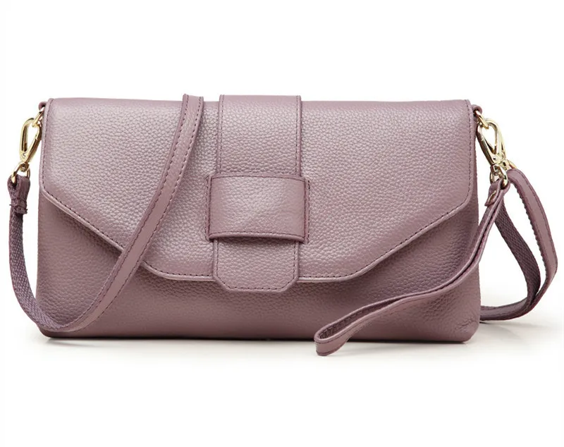 Taro Purple Высококачественная сумка-клатч из натуральной кожи, стильная модная трендовая женская сумка-мессенджер, двойная сумка для отдыха, многоцветная - Цвет: Taro Purple