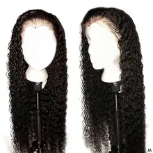 Вьющиеся человеческие волосы парики для волос с детскими волосами Реми бразильские парики 13x4 бесклеевой Синтетические волосы на кружеве парики из натуральных волос с Африканской структурой, Для женщин 150