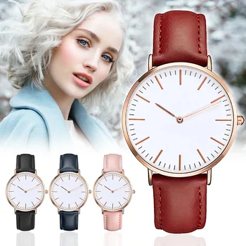

Exquisite Precision Quartz Watch for Women Classic Alloy Dial with PU Leather Wrist Band TY66