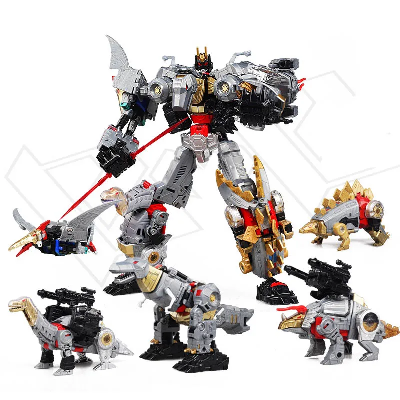 Transformers G1 5in1 Dinoking Volcanicus Grimlock Dinobot Figure Toys 45cm 