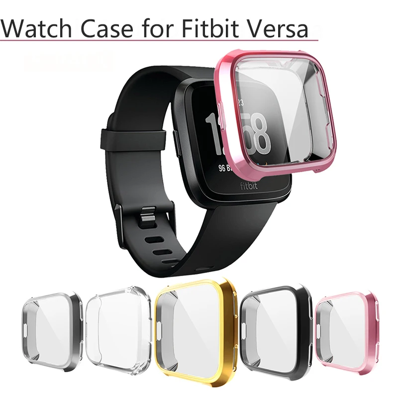 

TPU Protection Cover for Fitbit Versa Band Cover Soft Plating Shell for Fitbit Versa Screen Protective Smart Watch Case Parts