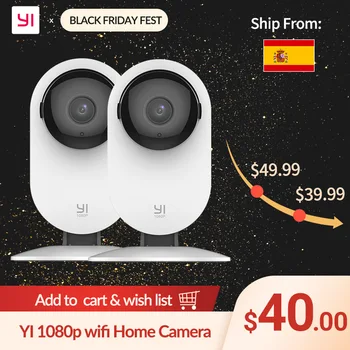 

YI 2pc 1080p Home Camera Indoor Security Wireless IP Cam Surveillance System Motion Detection Night Vision YI Cloud Available