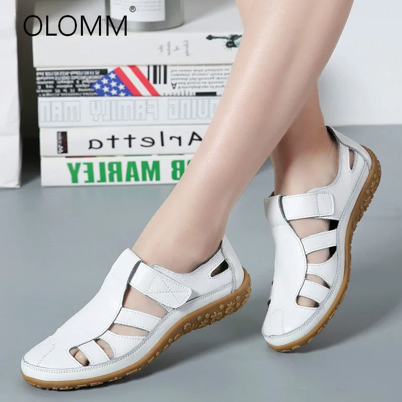 

Vintage Leather Sandals Comfortable Soft Bottom Leather Casual Shoes Womens Shoes Zapatos De Mujer Summer Shoes Sandals Women