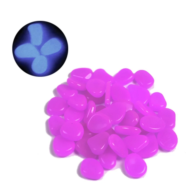 Dark Purple 100 шт светится в темноте галечные камни домашний сад ходовой аквариум - Цвет: Dark Purple